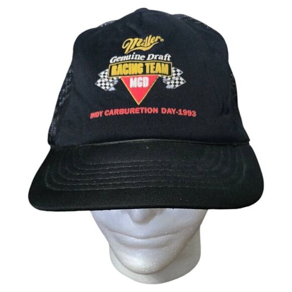 Vintage Miller Racing Team Indy Carburetion Day 1993 Black Trucker Snapback - Picture 1 of 7